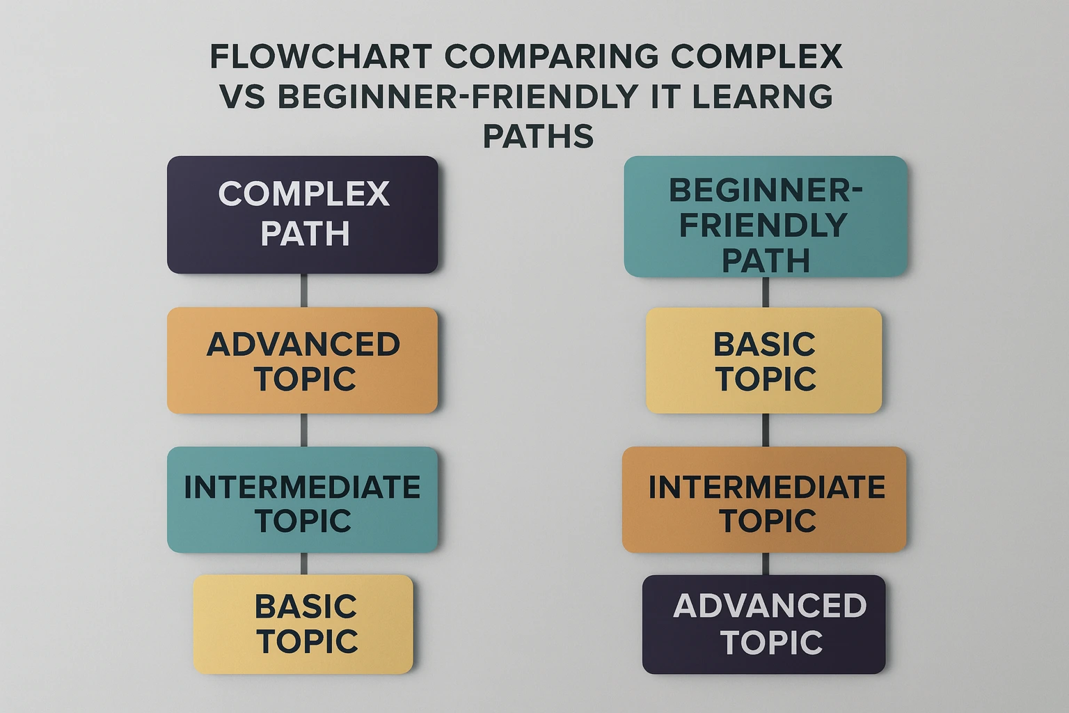  Comparison of advanced technical fields versus beginner-friendly IT course options.
